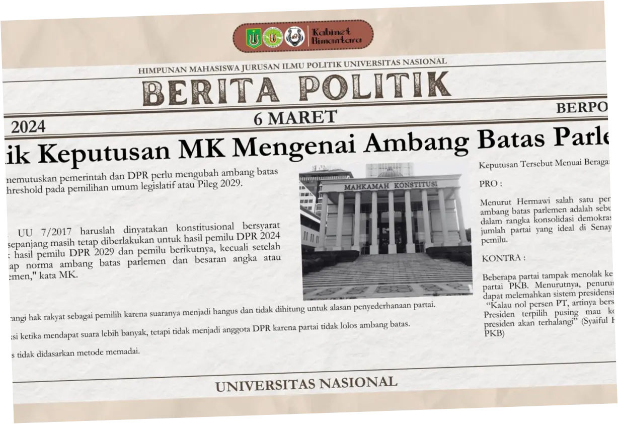 Polemik Ambang Batas Parlemen: Antara Elektabilitas Partai Politik dan Kepentingan Rakyat