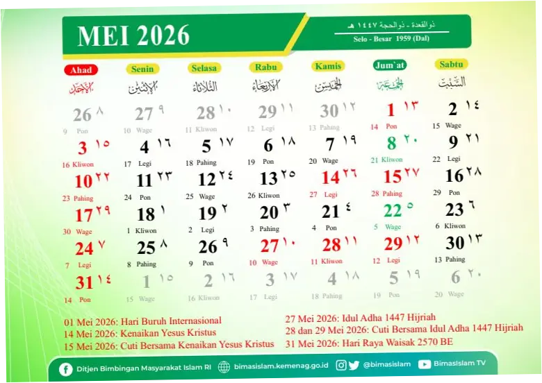 Apakah Hari Ini Tanggal Merah? Informasi Terbaru tentang Libur pada Bulan Mei 2026