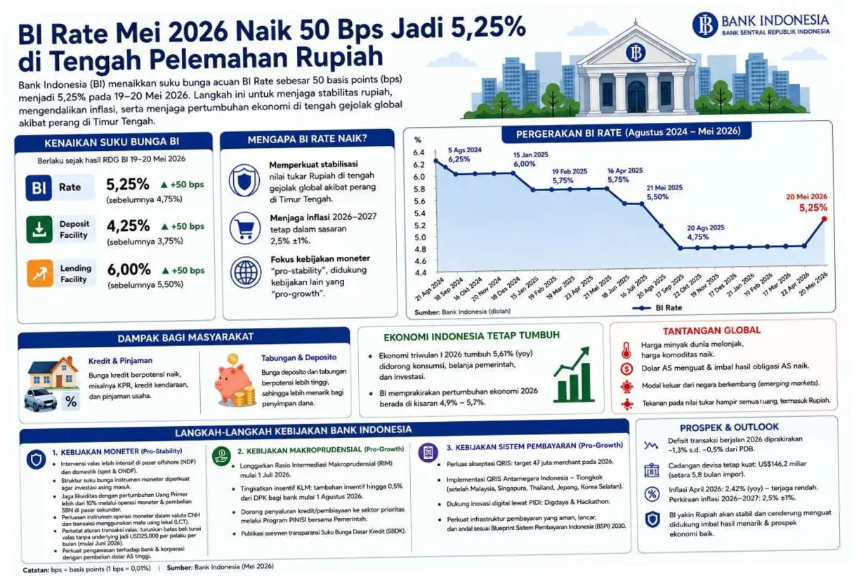 BI Rate Hari Ini Naik Jadi 5,25%, Apa Dampaknya pada Perekonomian Indonesia?