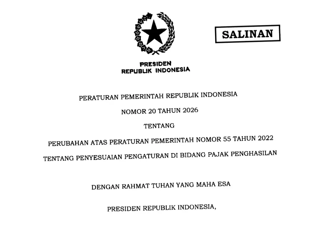 PP 20 Tahun 2026: Regulasi Baru Pajak yang Dinantikan