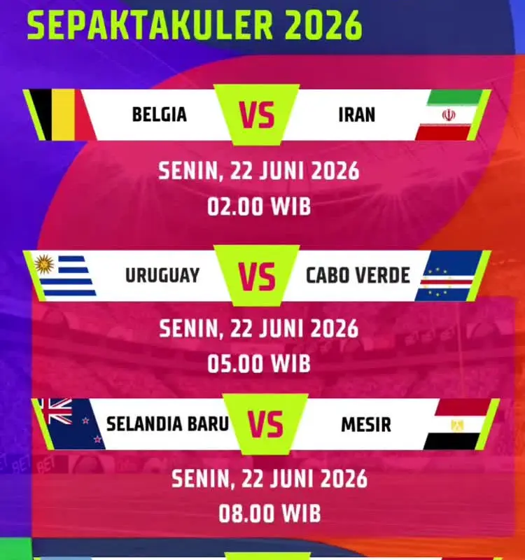 Jadwal Piala Dunia 23 Juni 2026: Pertandingan Sengit Argentina dan Prancis