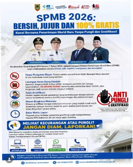 Penerimaan Siswa Baru di Kalsel: Ombudsman Awasi SPMB 2026/2027 untuk Menghindari Pungli