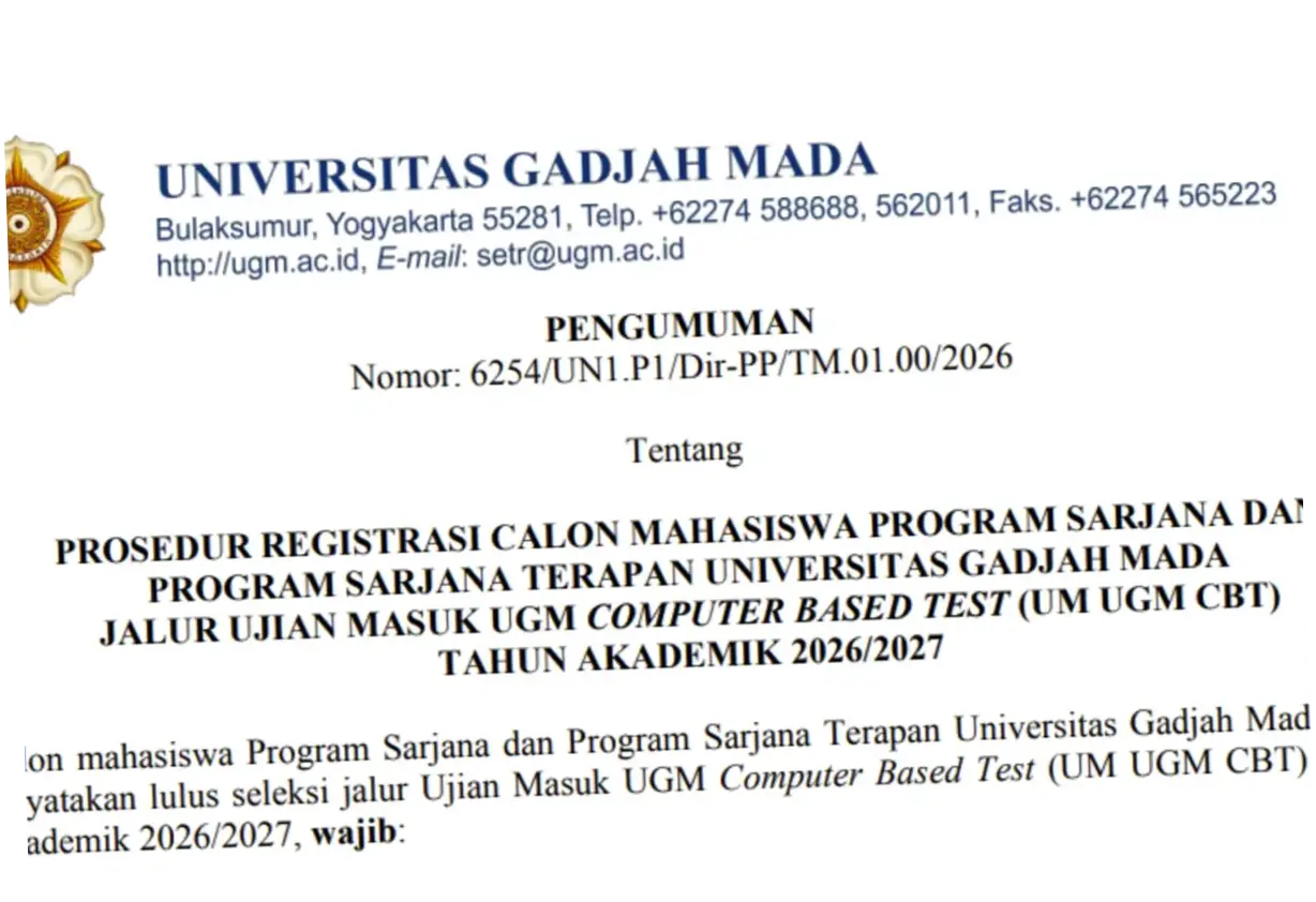 Pengumuman UM CBT UGM 2026: Informasi Terbaru dan Prosedur Pendaftaran