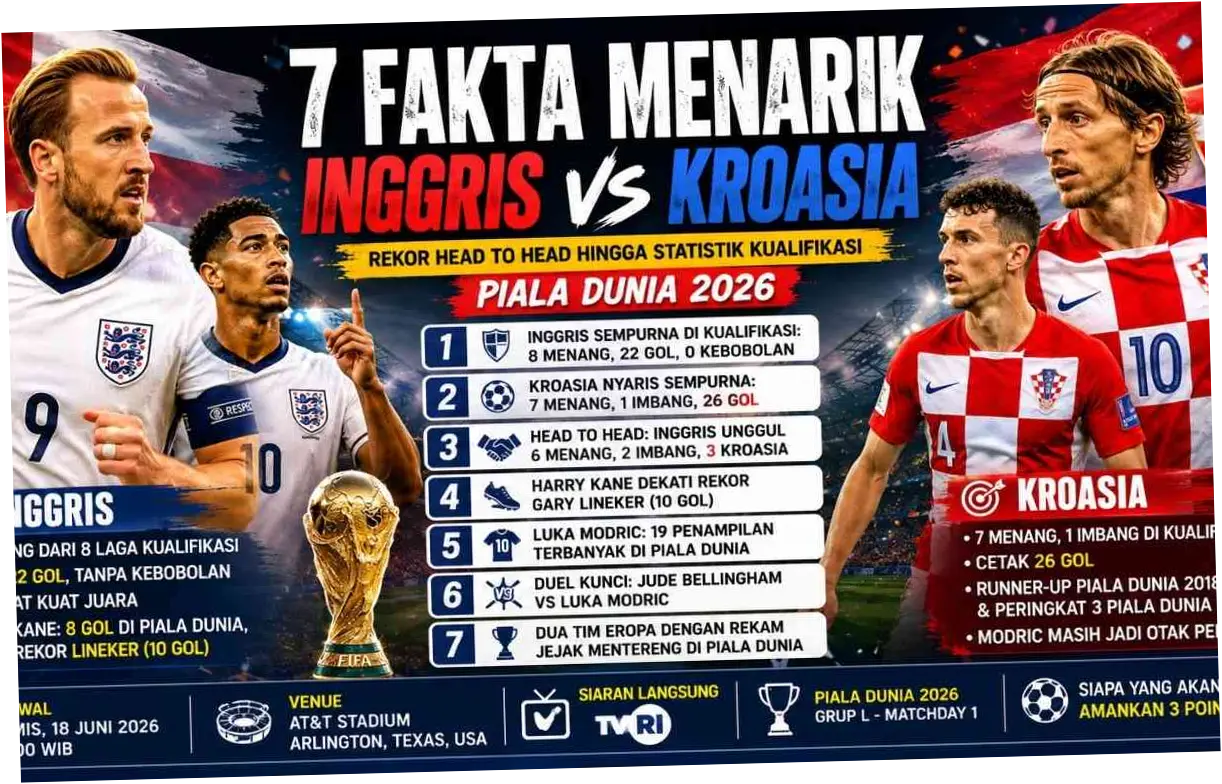 Pertarungan Sengit Inggris vs Kroasia di Piala Dunia 2026: Analisis Kekuatan dan Strategi