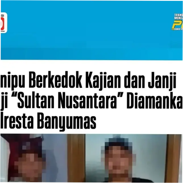 Pria Berinisial W alias "Sultan Nusantara" Ditangkap Polresta Banyumas